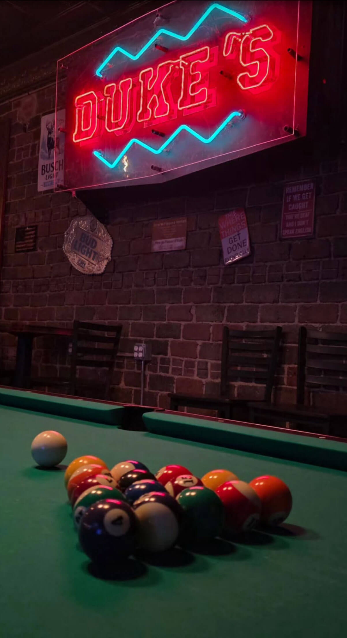 Free pool at Duke's on Mondays and Tuesdays